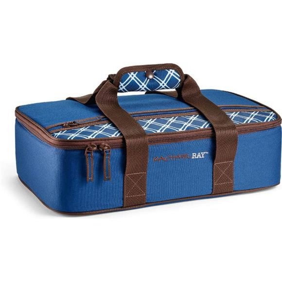Rachael Ray Lasagna Lugger Insulated Casserole Carrier, Standard, Navy Plaid - Picture 1 of 6